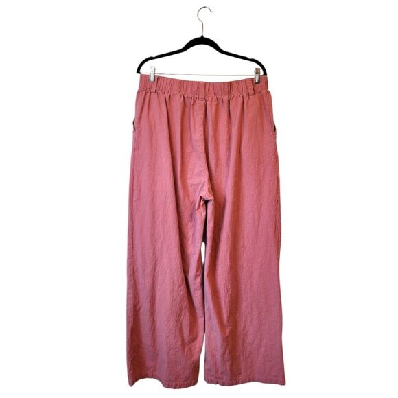Halara Women's Salmon Pink 100% Cotton Trouser Pants Size XL Tall - Picture 2 of 5